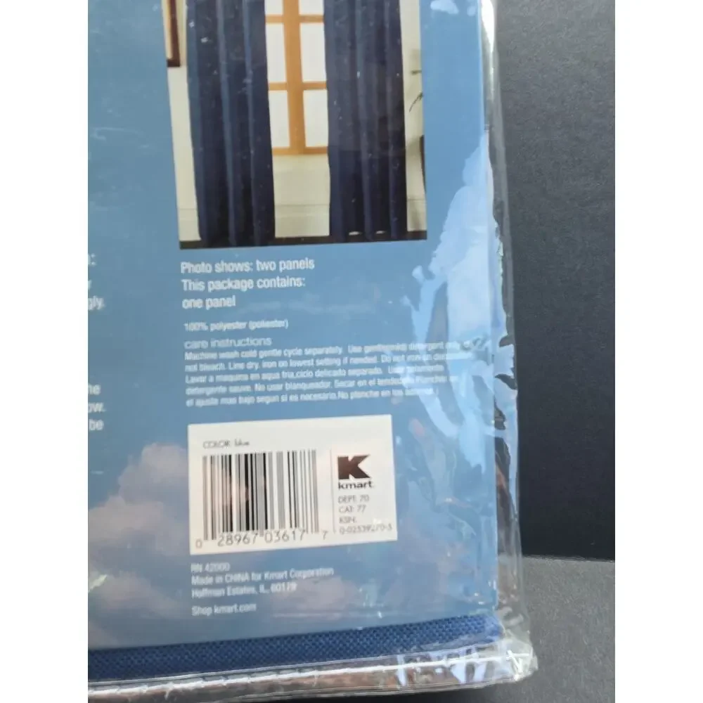 Essential Home Grommet Panel Collection Faux Linen Blue 40” X 63” Only 1 Panel